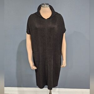 SPECCHIO Women Black Pleated Tunic Midi Dress US M/L Japanese sz 40